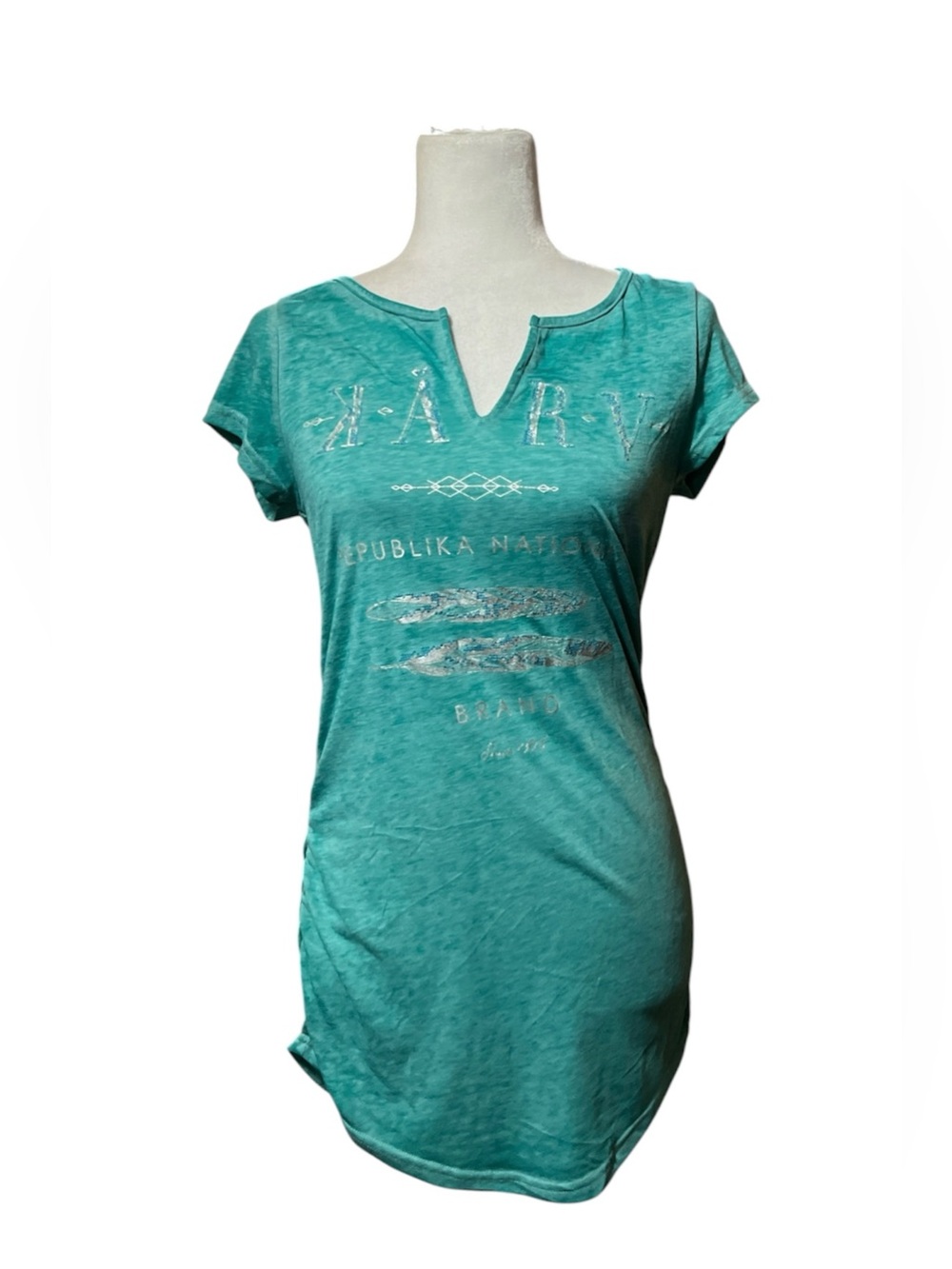 KARV Evy Teal Ruched Blouse